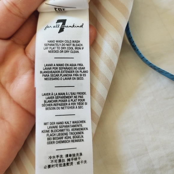 7 For All Mankind Off the Shoulder Striped Blouse size XS - Picture 7 of 7